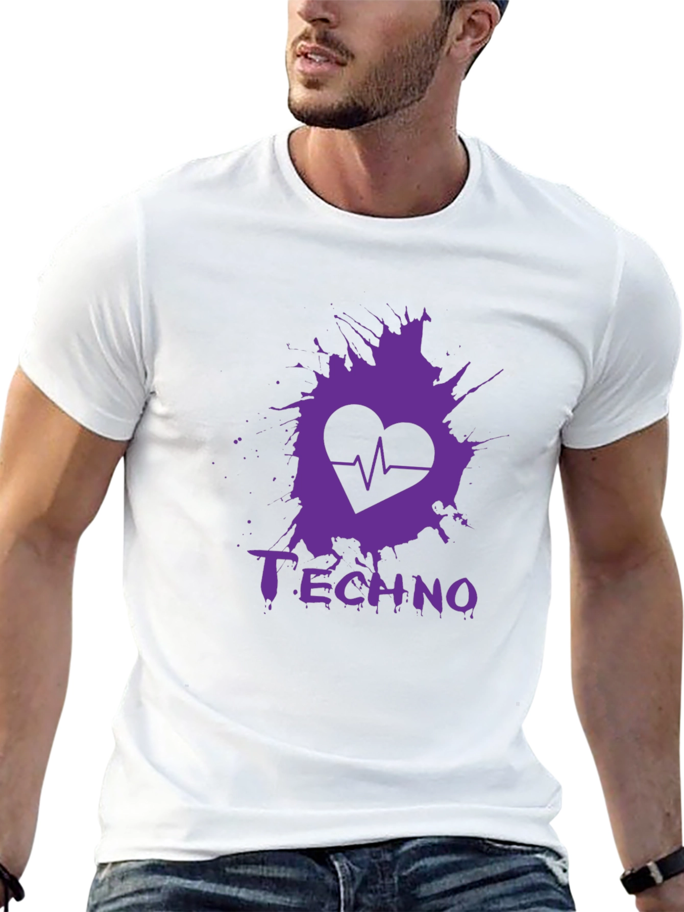 Techno Heartbeat Graphic T-Shirt