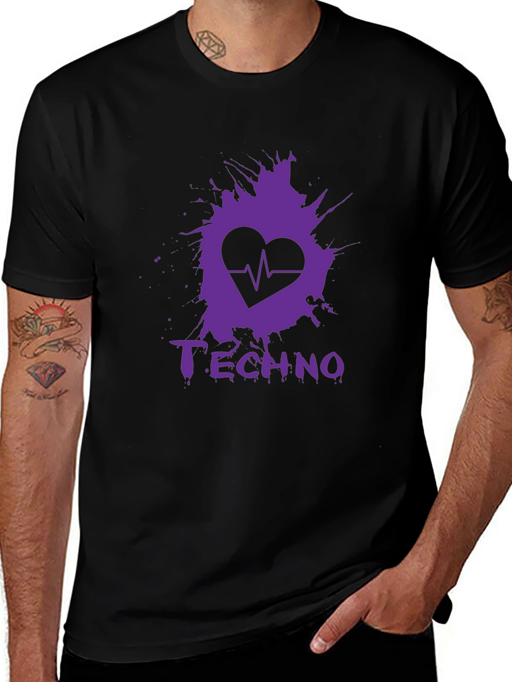Techno Heartbeat Graphic T-Shirt