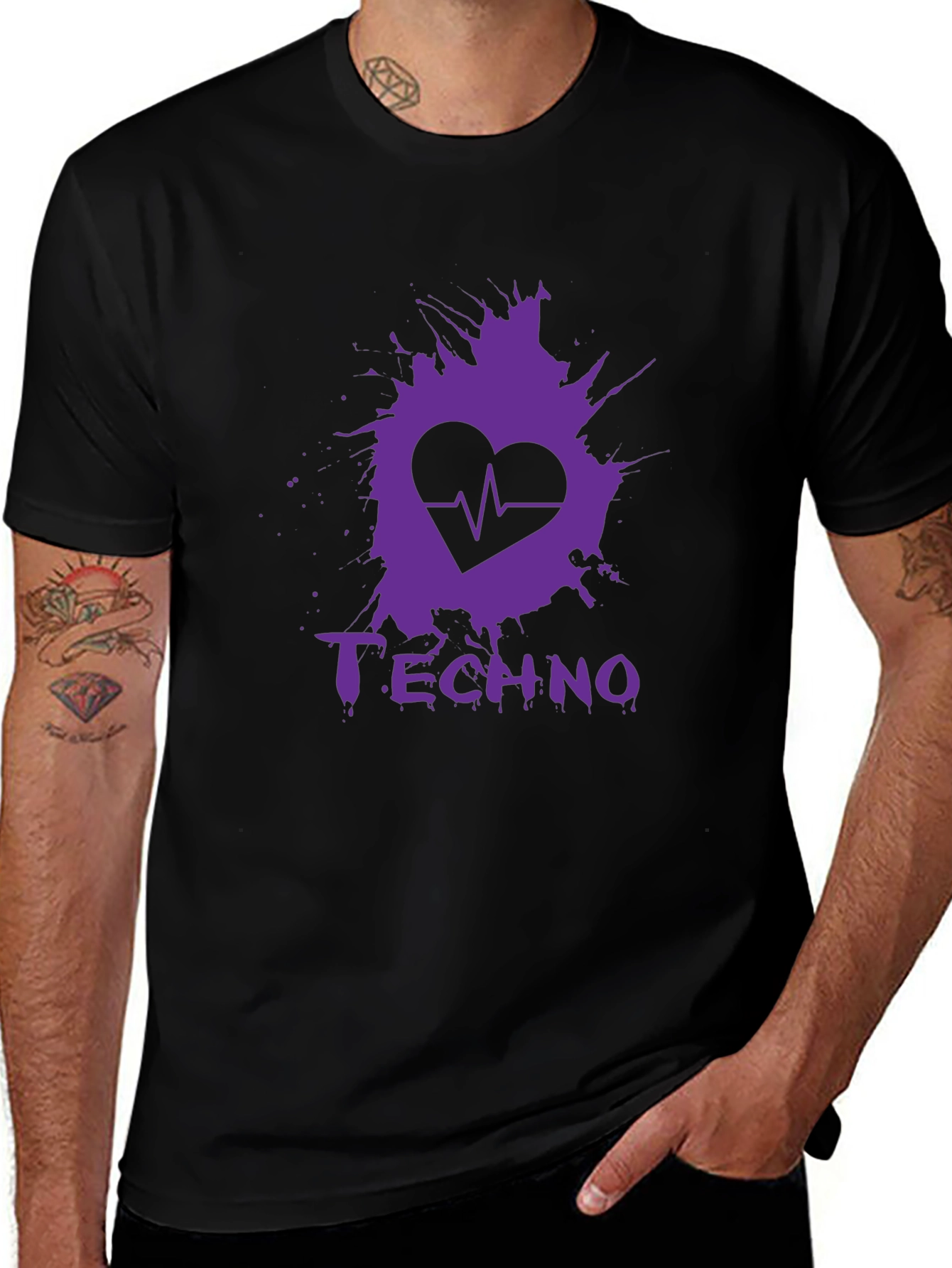 Techno Heartbeat Graphic T-Shirt