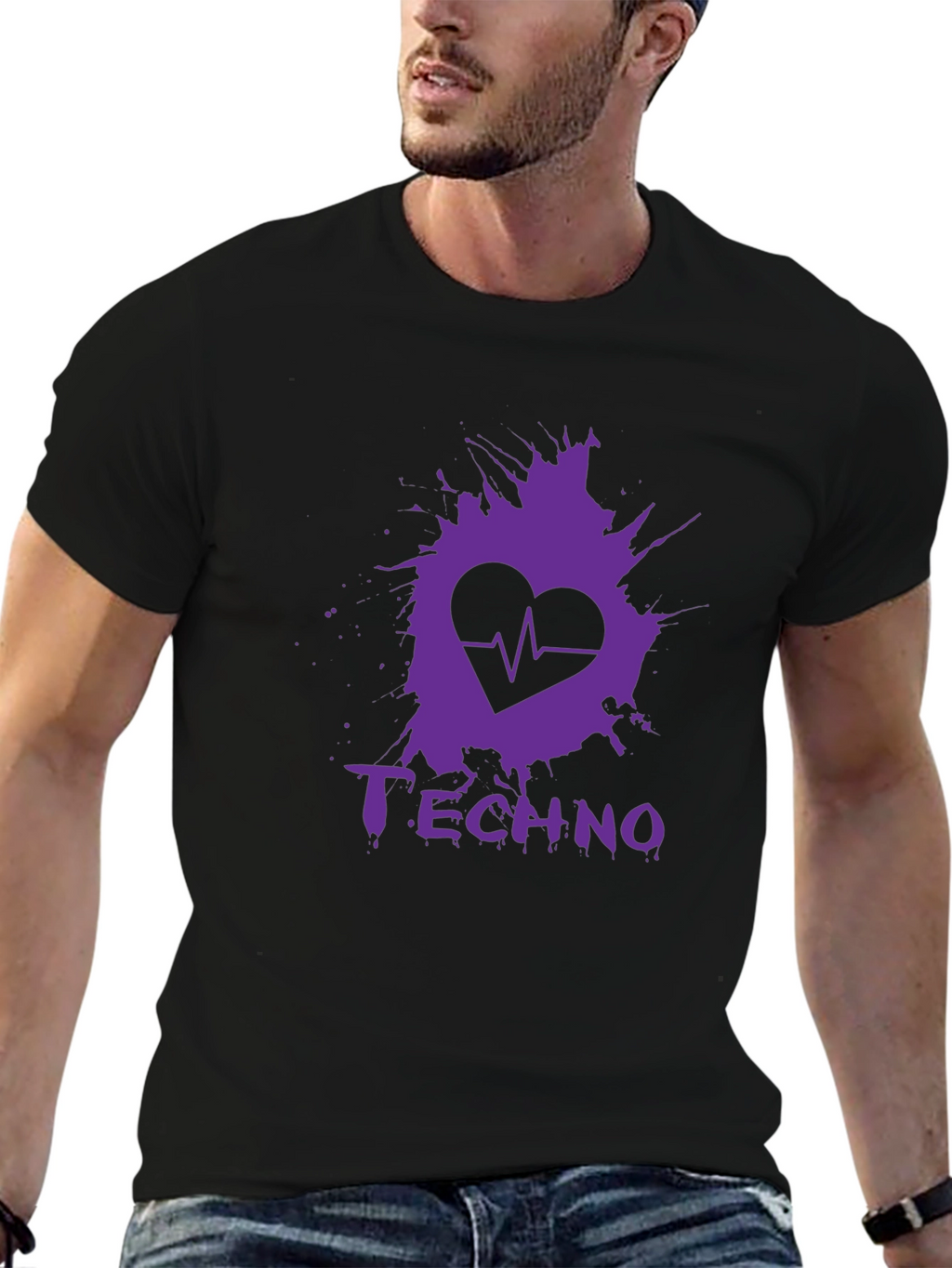 Techno Heartbeat Graphic T-Shirt