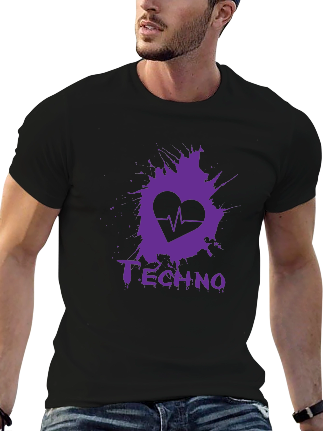 Techno Heartbeat Graphic T-Shirt