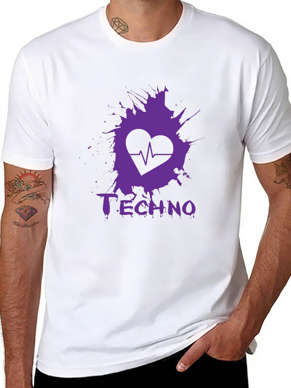 Techno Heartbeat Graphic T-Shirt