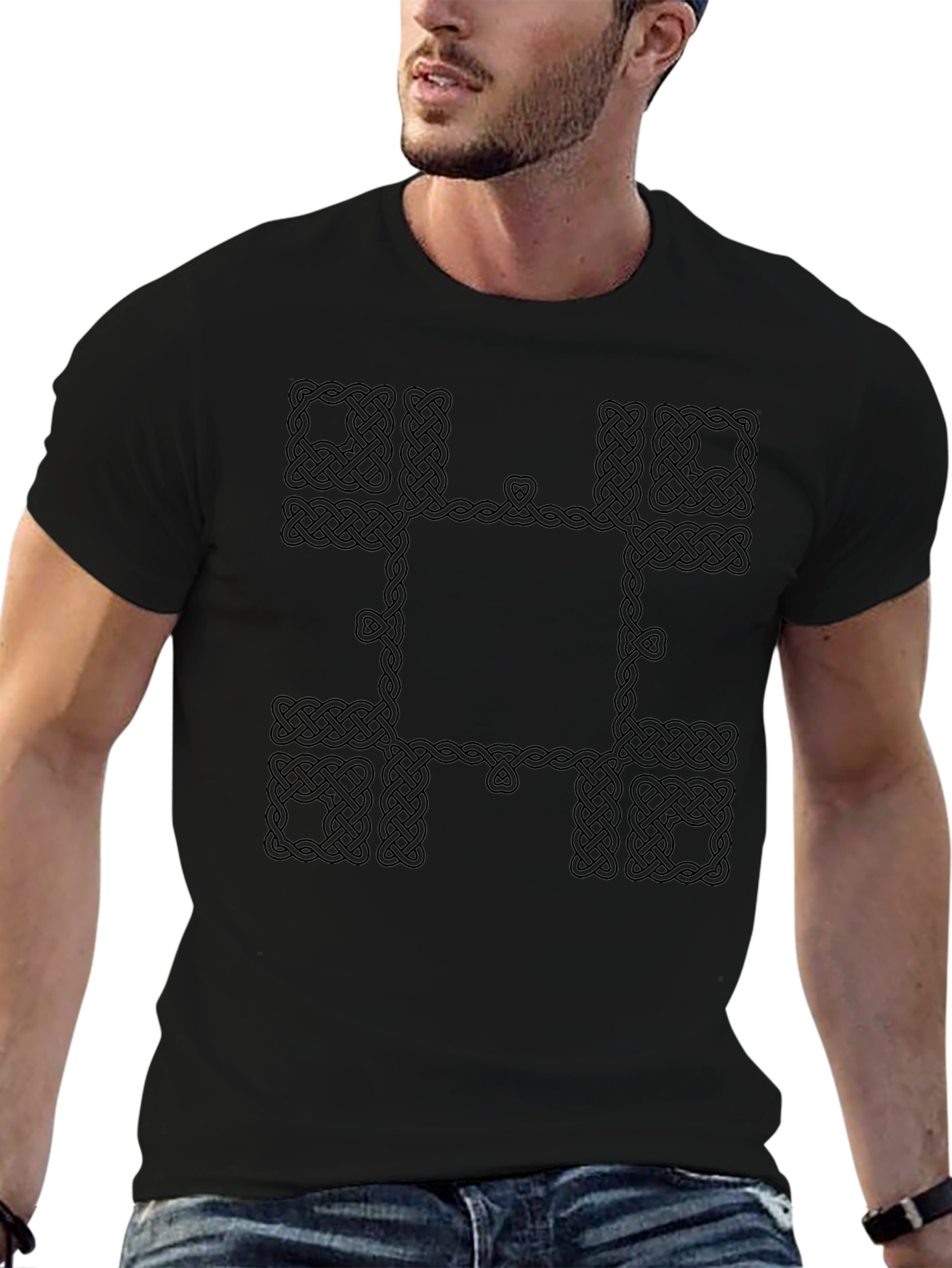Celtic Knot Graphic Tee - Black