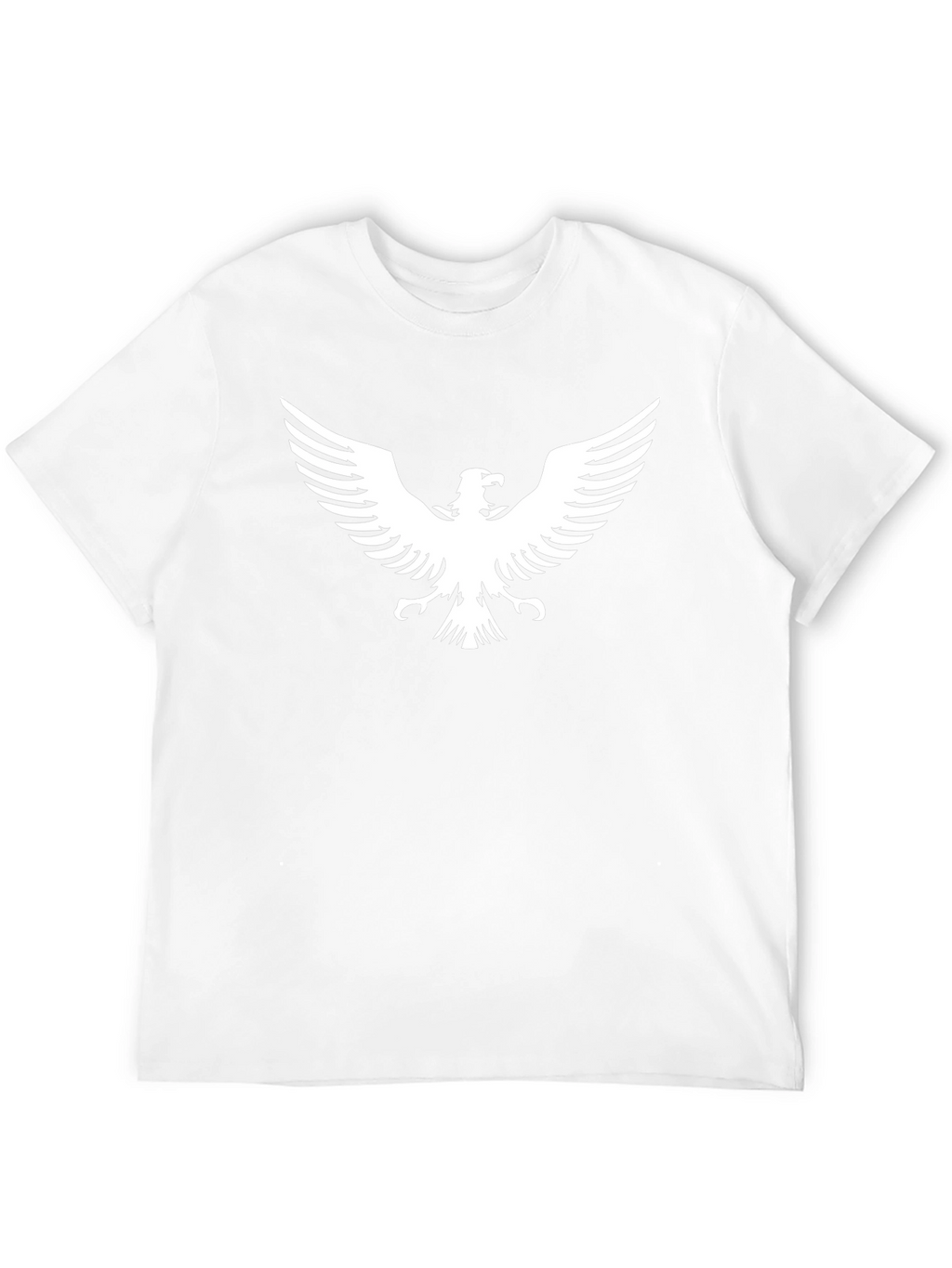 Black T-Shirt with White Eagle Graphic Print