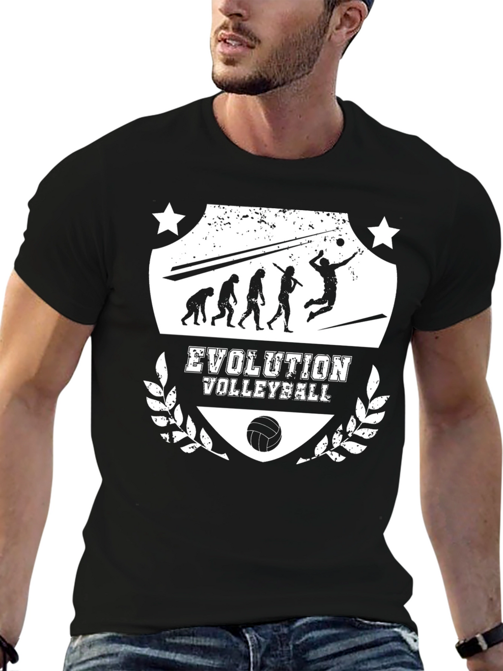 Evolution Volleyball Black Graphic T-Shirt