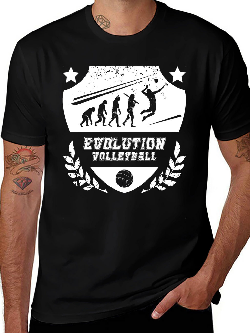 Evolution Volleyball Black Graphic T-Shirt