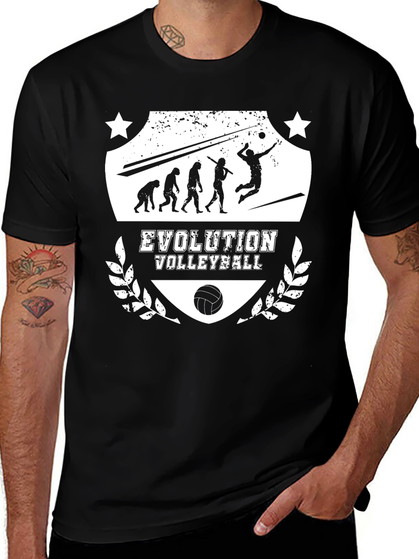 Evolution Volleyball Black Graphic T-Shirt