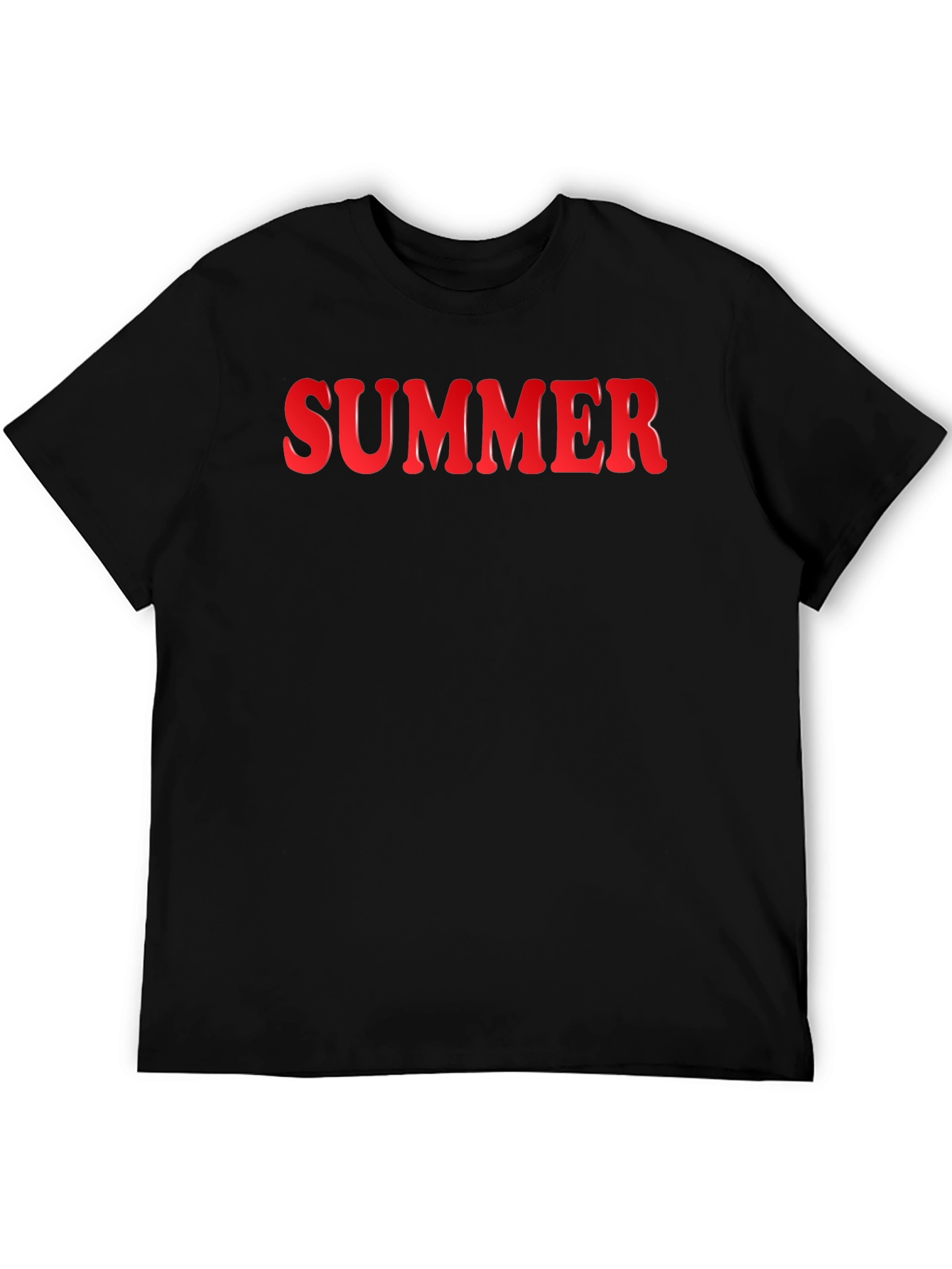 Summer Graphic Tee - Bold Red Lettering on Black