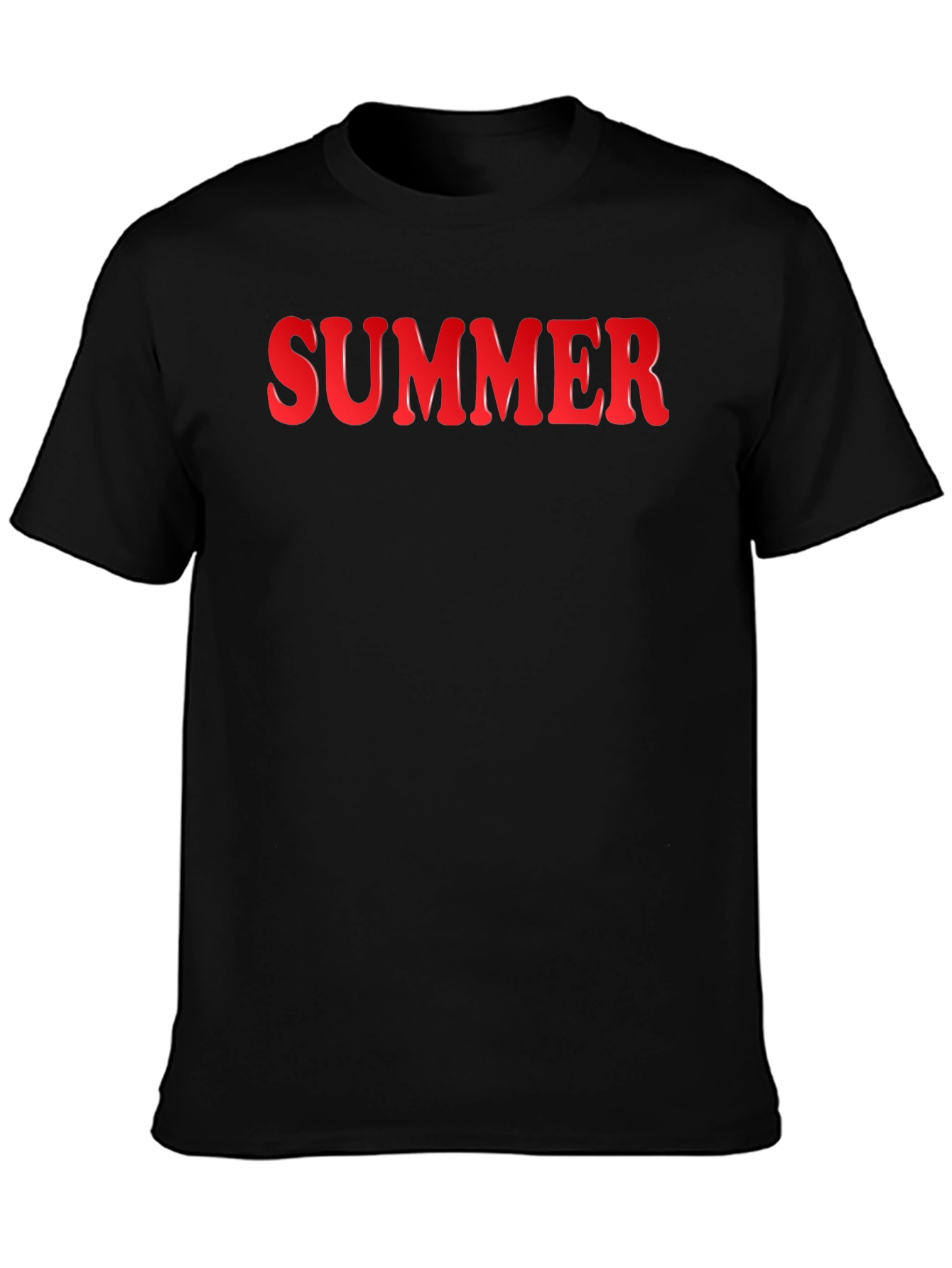 Summer Graphic Tee - Bold Red Lettering on Black