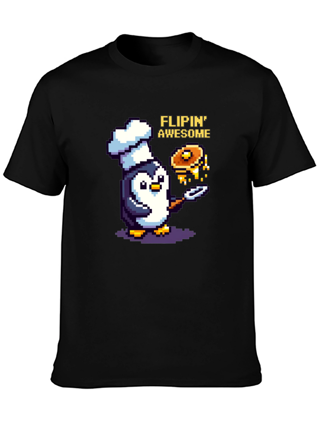 Flippin Awesome Pixel Penguin Chef T-Shirt