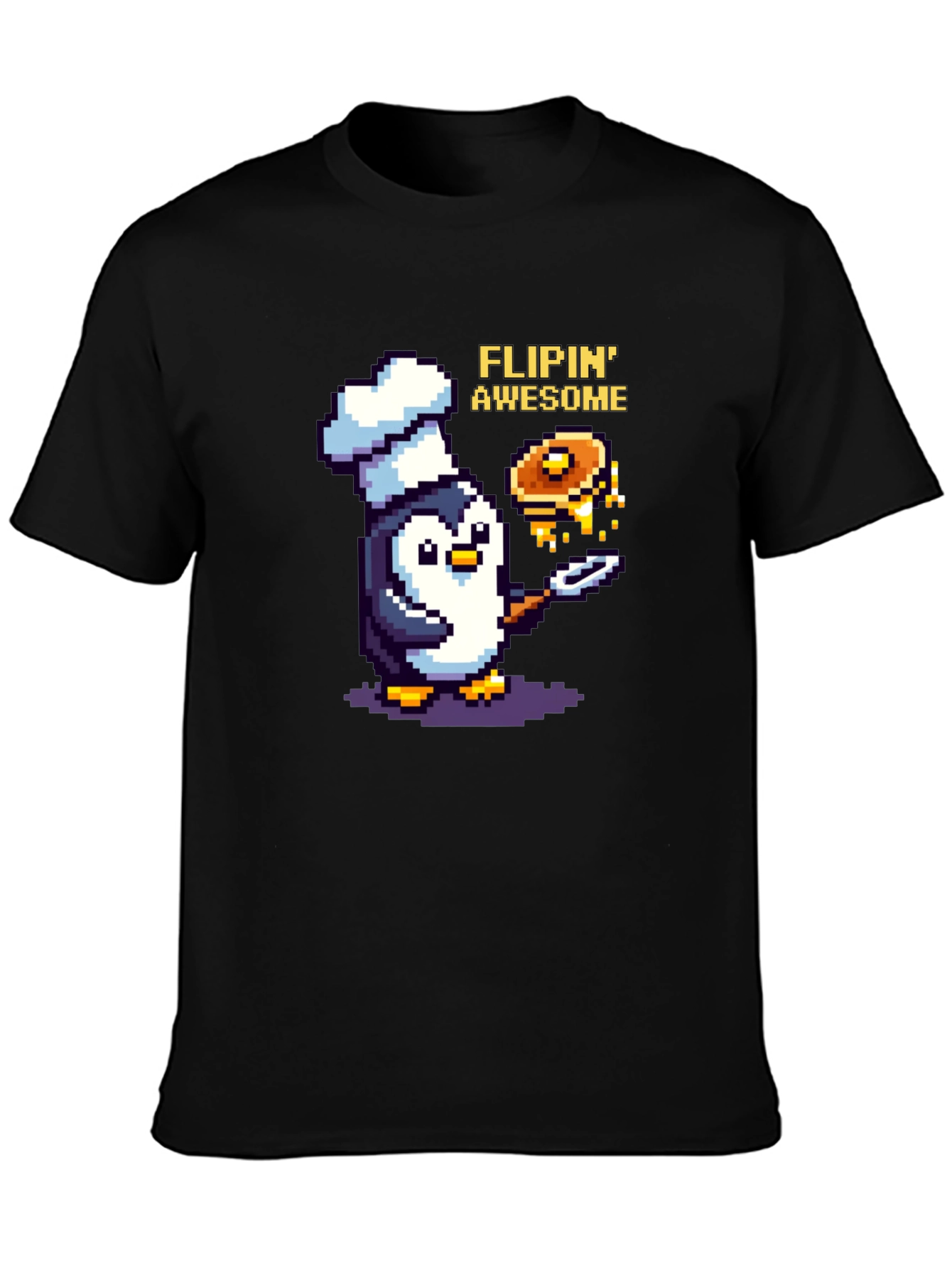 Flippin Awesome Pixel Penguin Chef T-Shirt