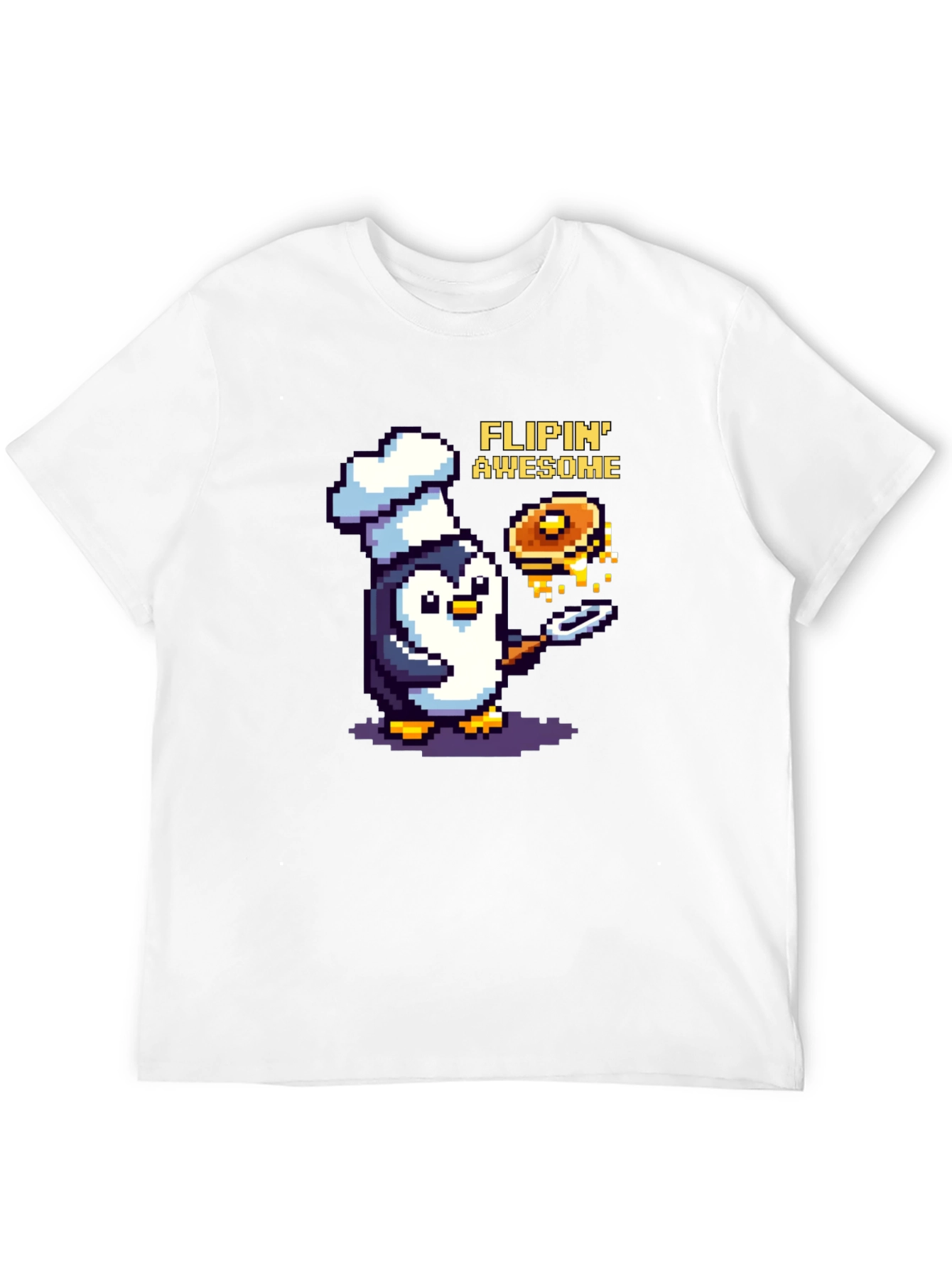 Flippin Awesome Pixel Penguin Chef T-Shirt