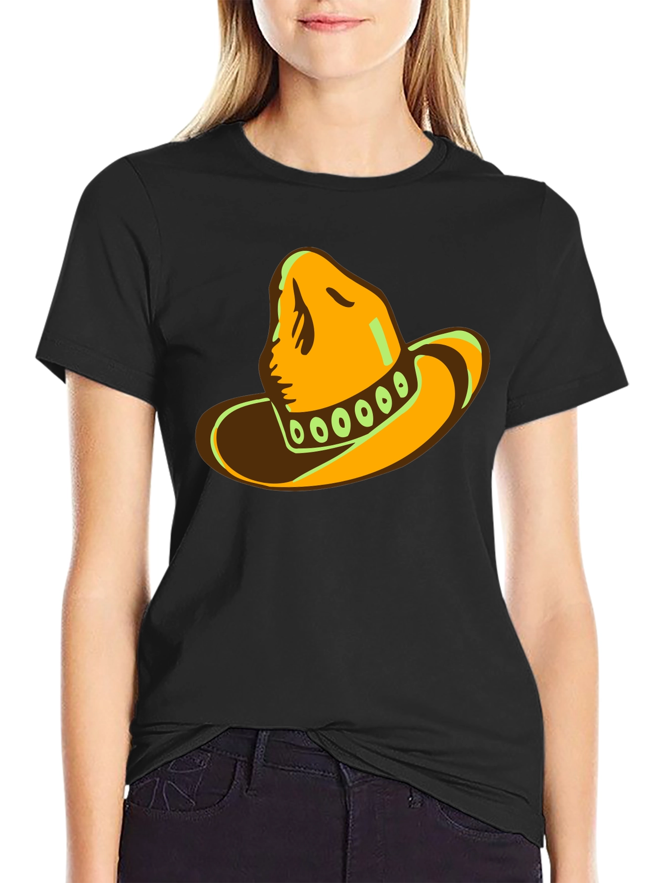 Cool Sombrero Graphic Black T-Shirt
