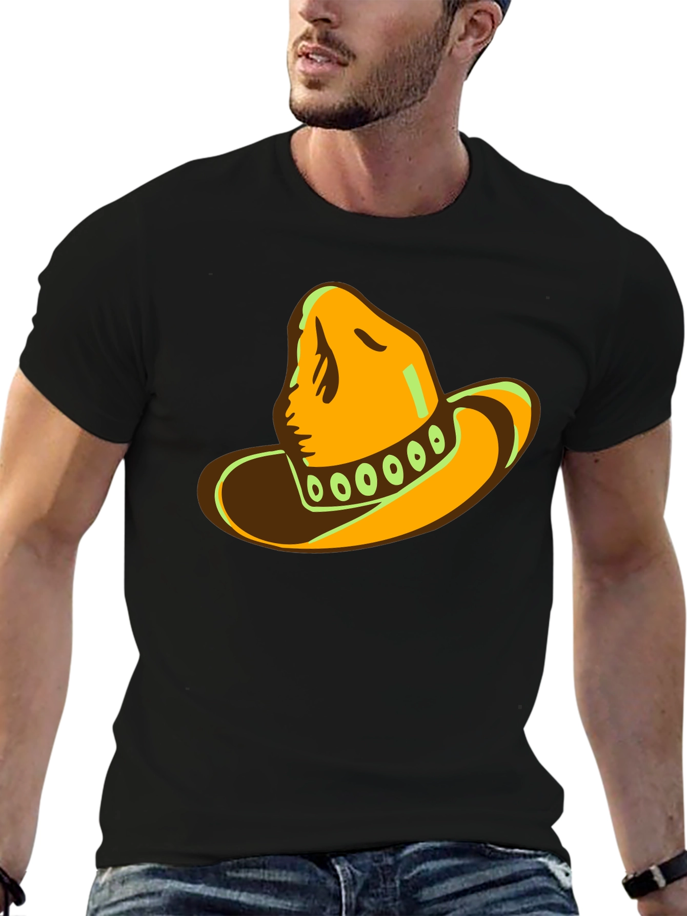 Cool Sombrero Graphic Black T-Shirt