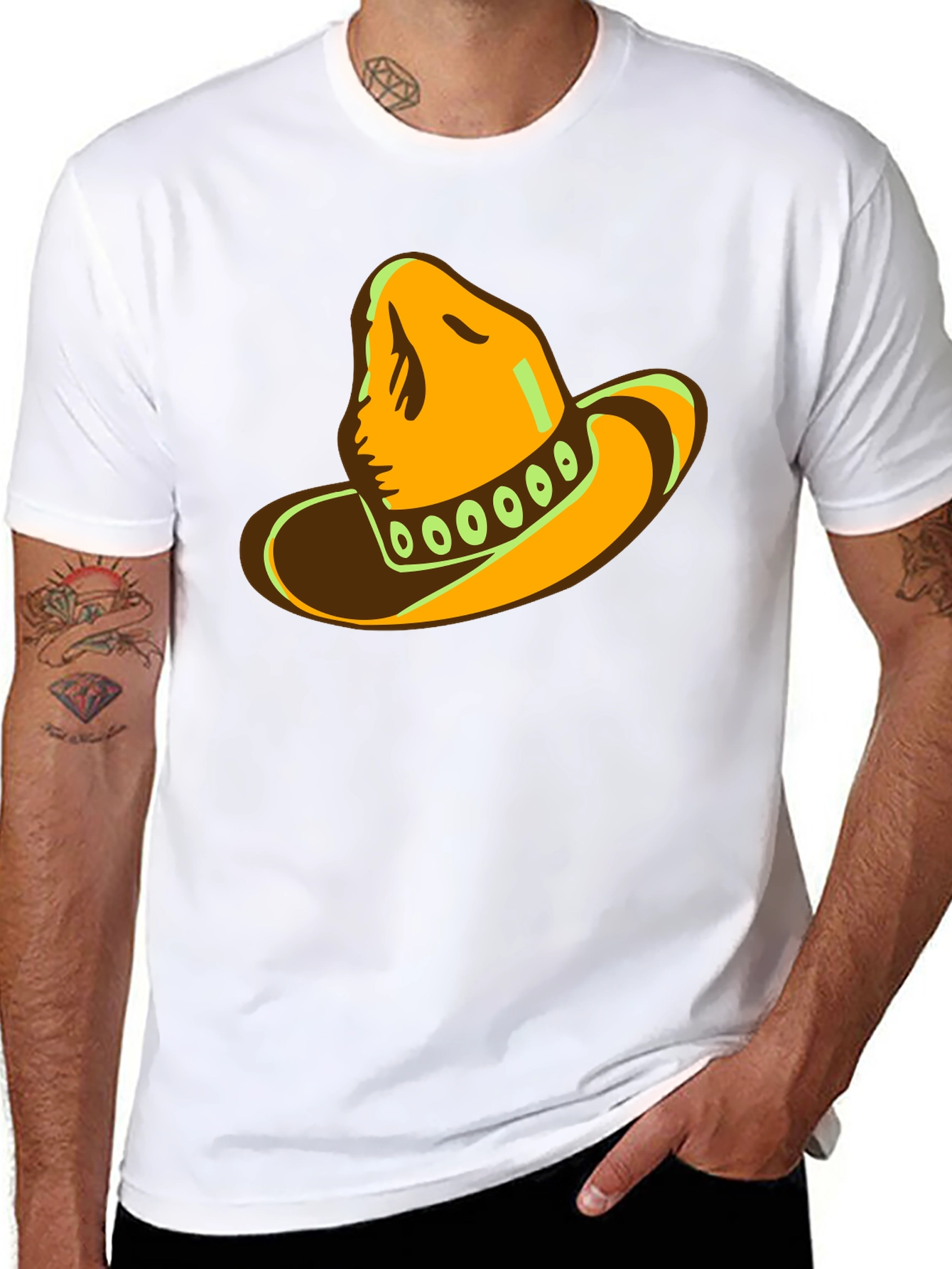 Cool Sombrero Graphic Black T-Shirt