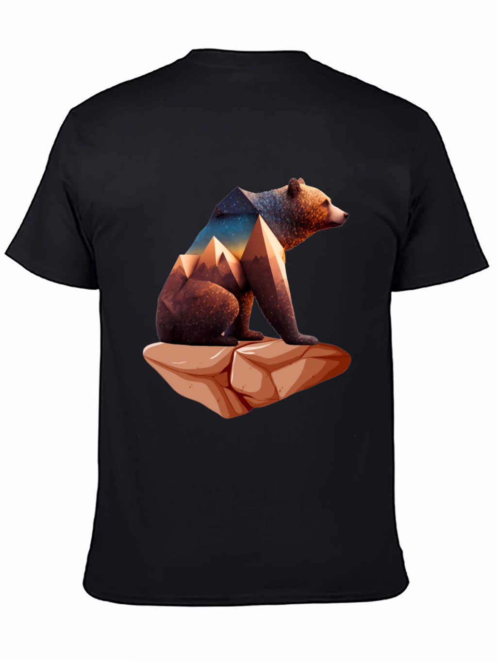 Geometric Bear Graphic Tee - Nature Design