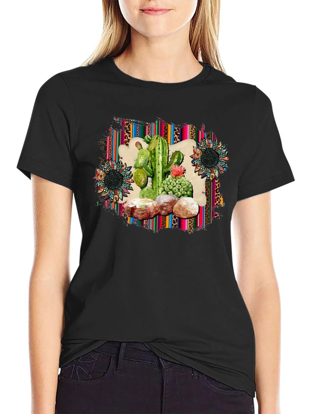 Cactus & Sunflower Graphic Print Tee