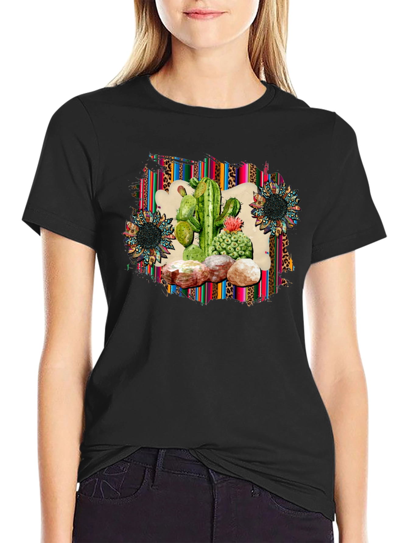 Cactus & Sunflower Graphic Print Tee