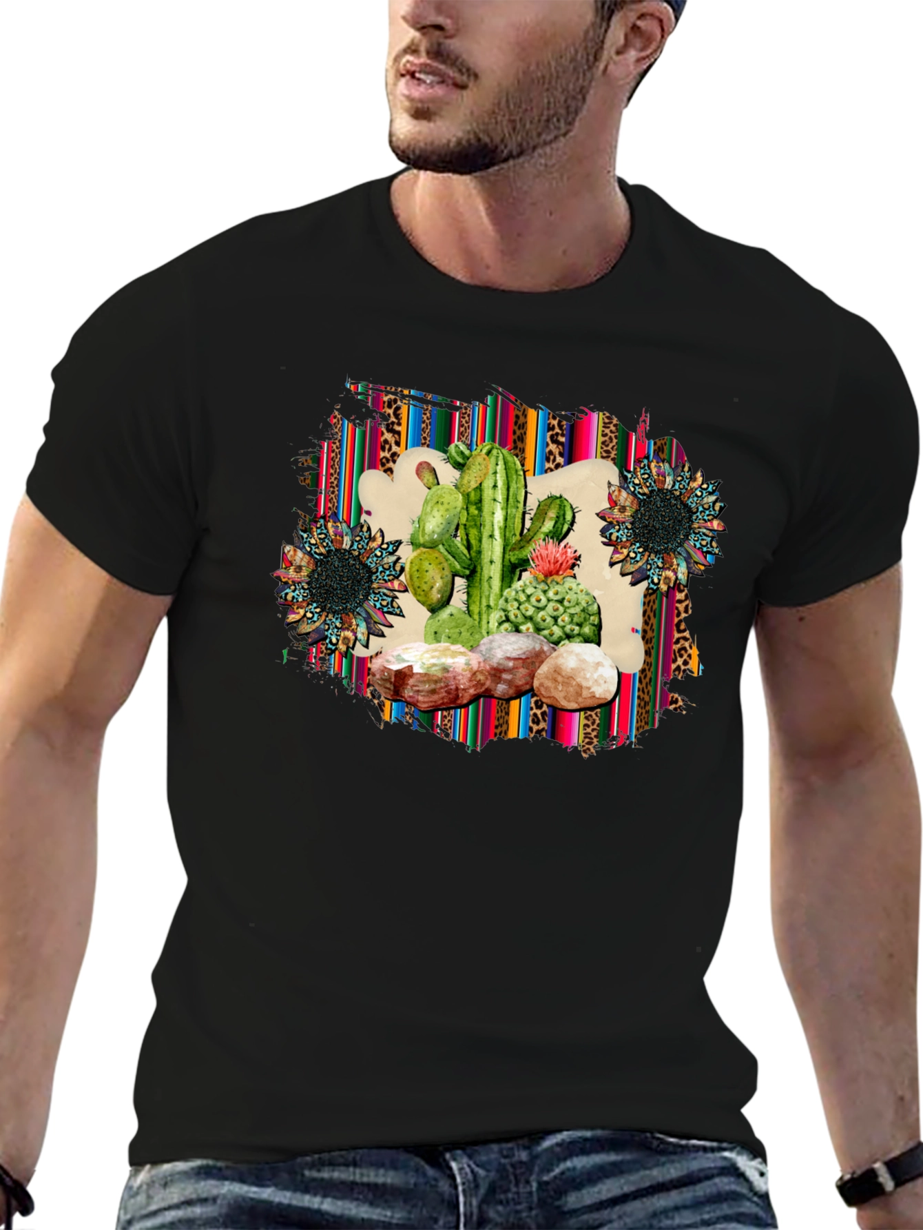 Cactus & Sunflower Graphic Print Tee