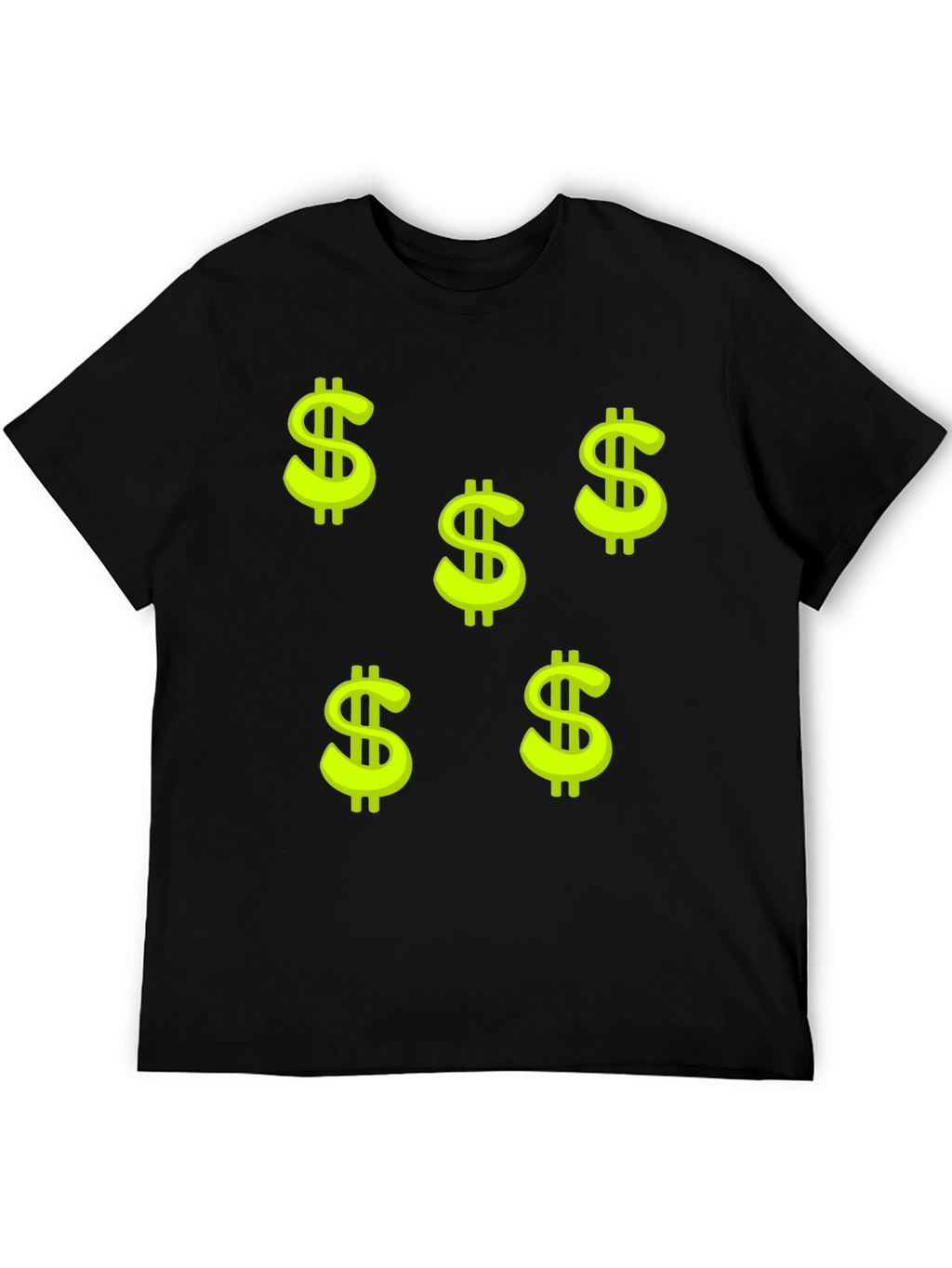 Black Tee with Dollar Sign Print