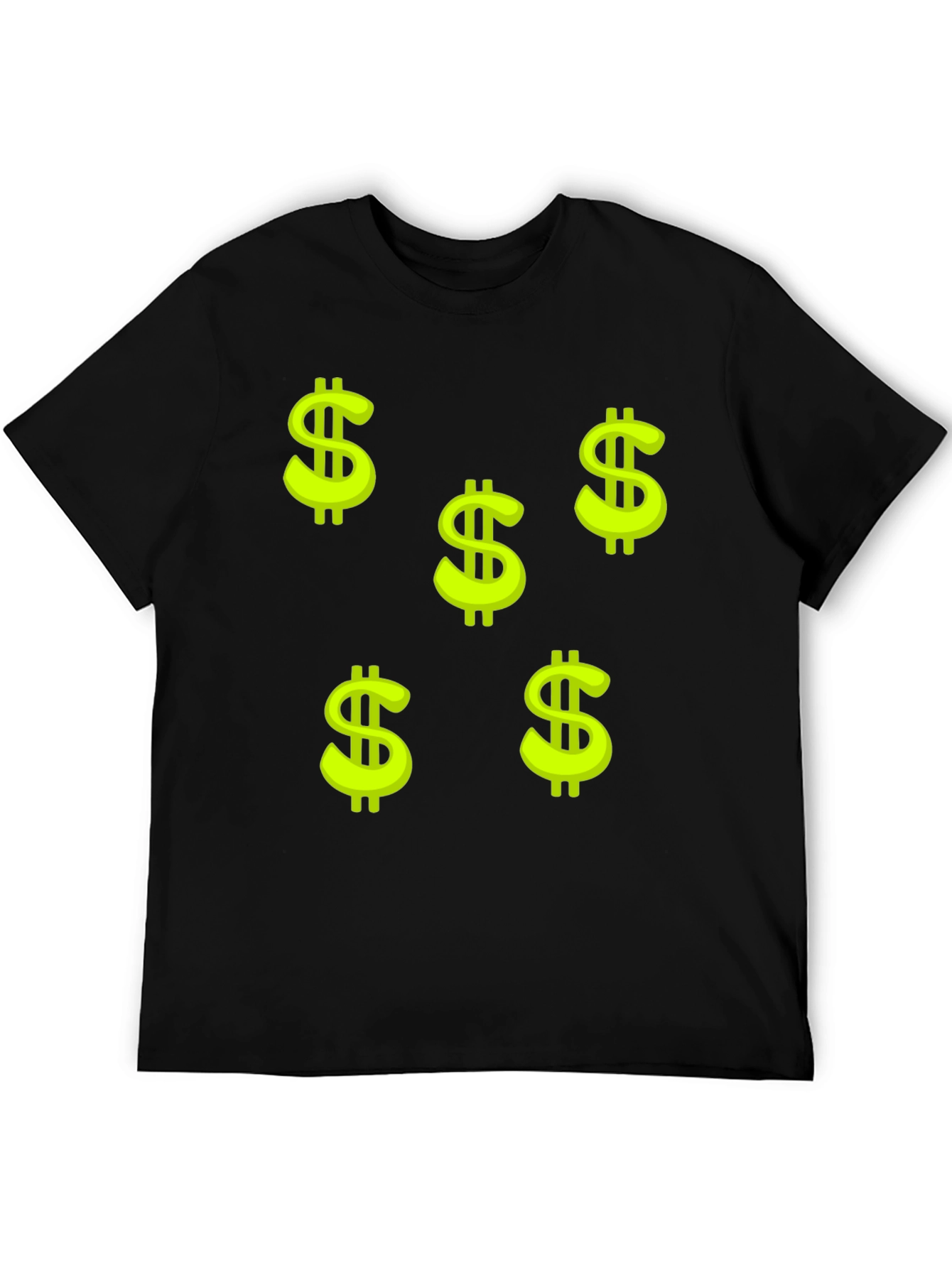 Black Tee with Dollar Sign Print