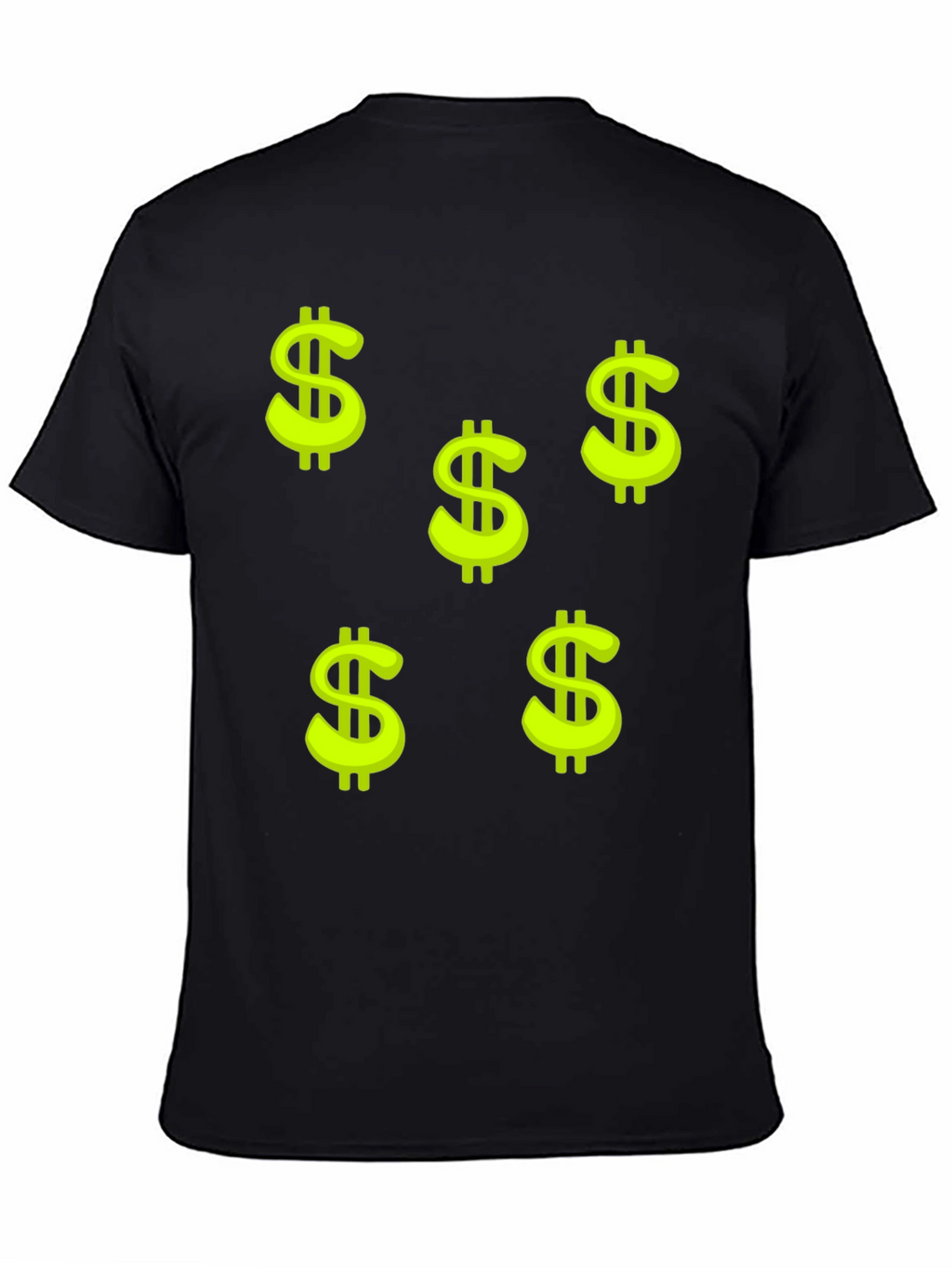Black Tee with Dollar Sign Print