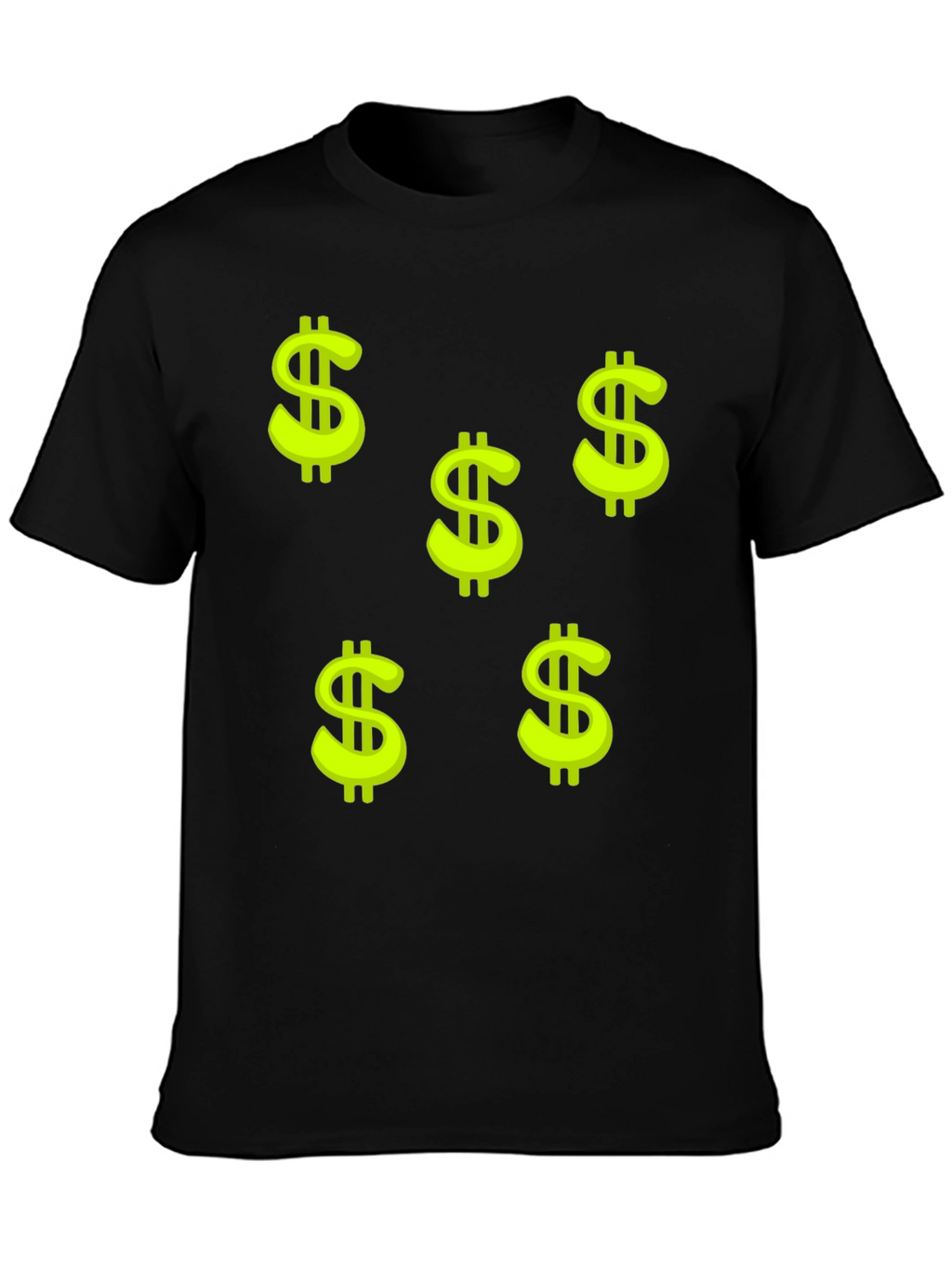 Black Tee with Dollar Sign Print