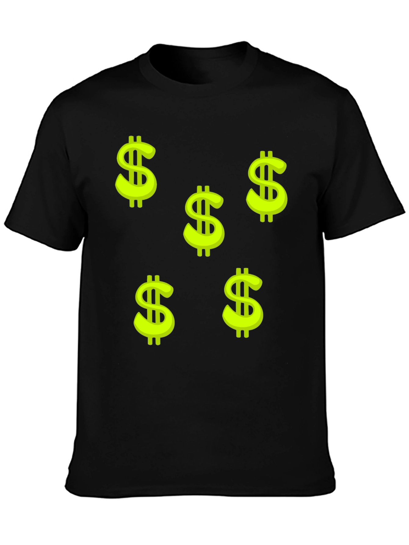 Black Tee with Dollar Sign Print
