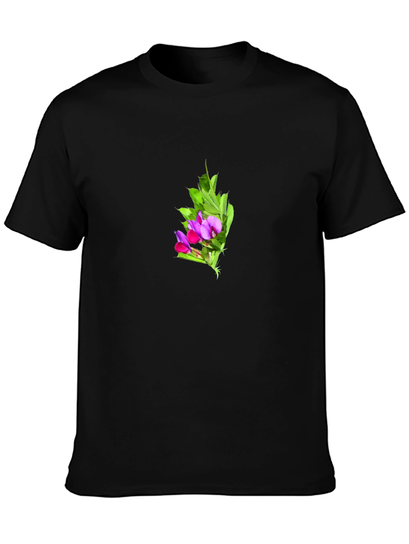 Floral Print Black T-Shirt
