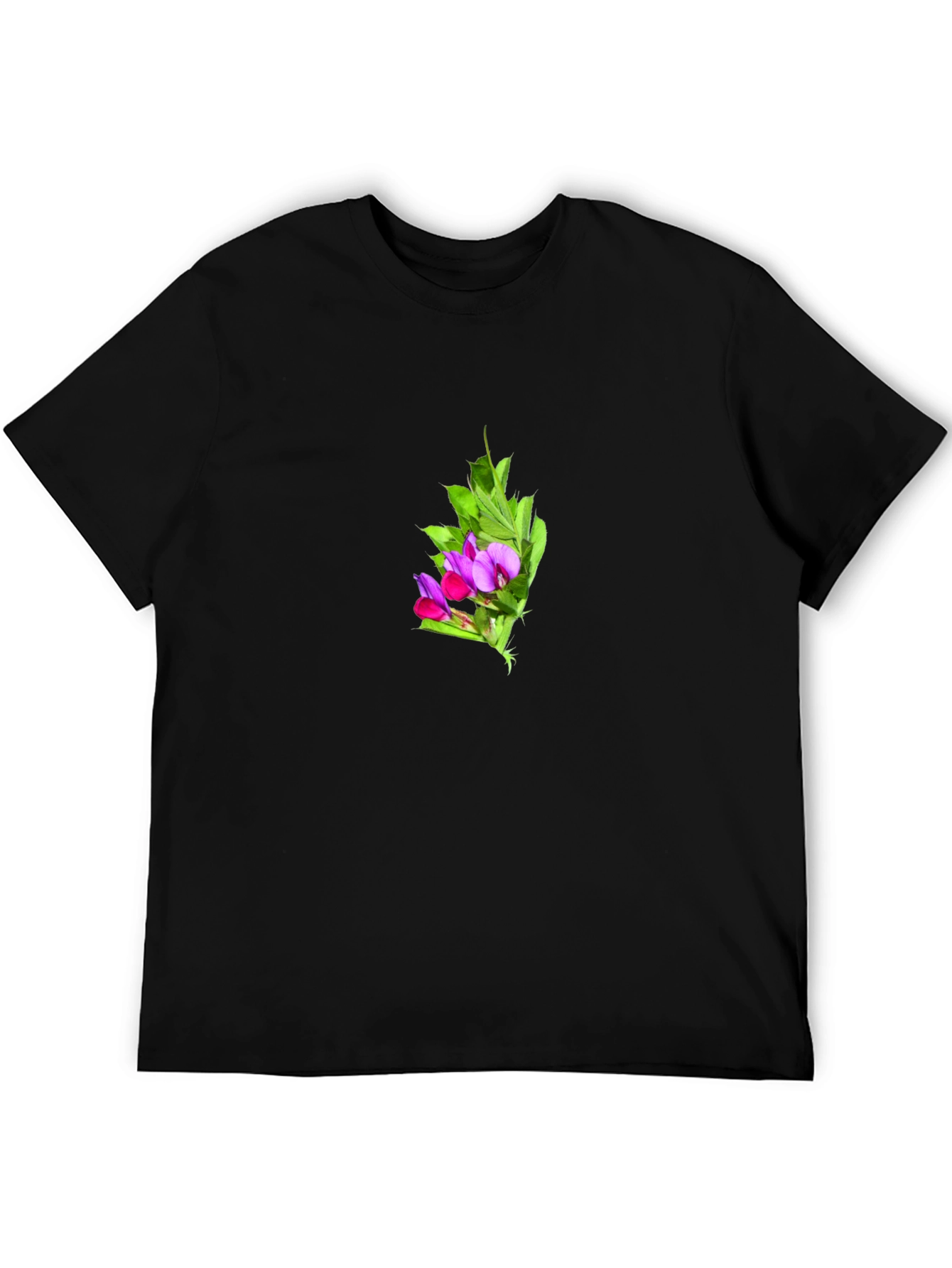 Floral Print Black T-Shirt