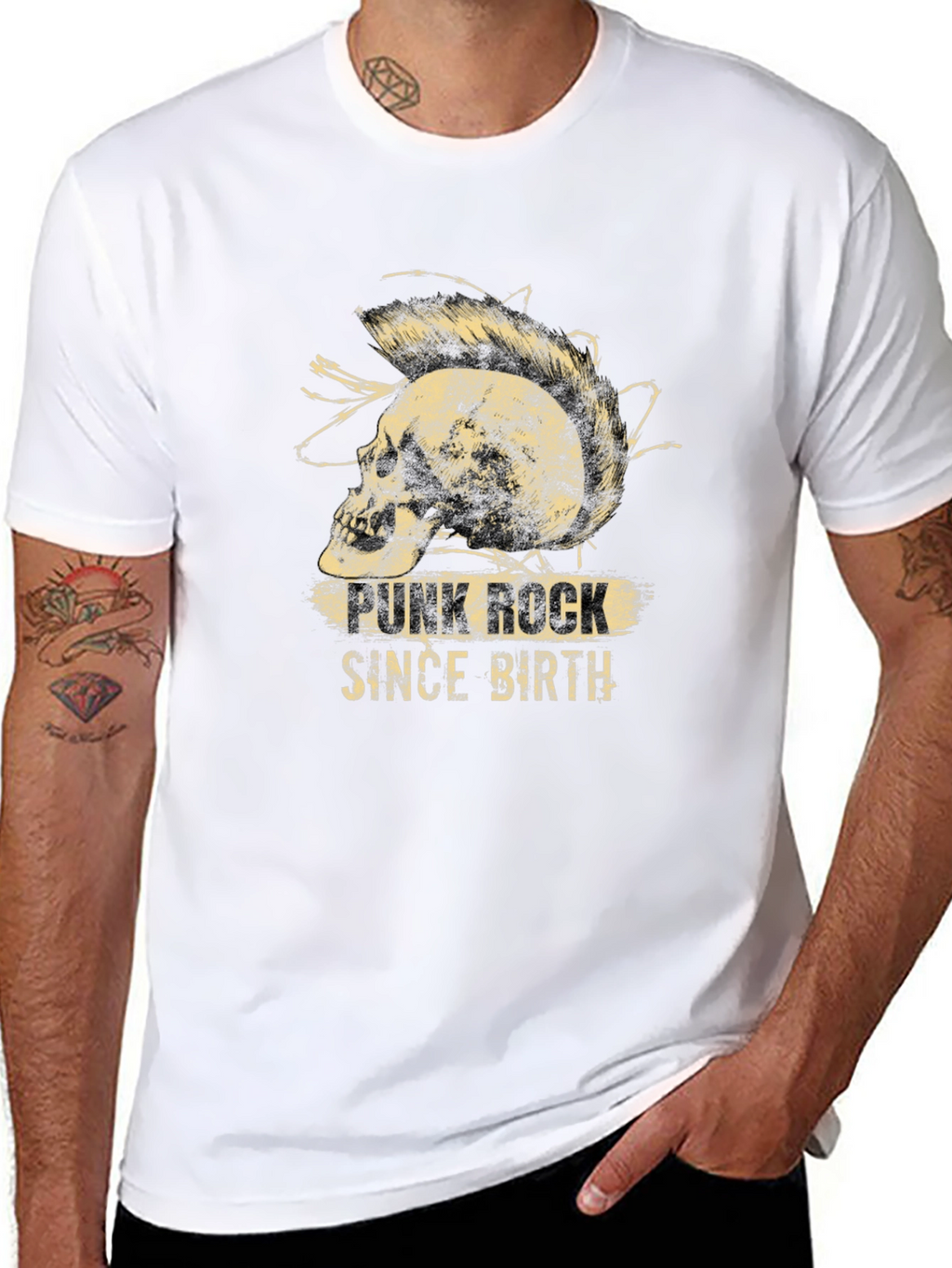 Punk Rock Since Birth Skull Graphic T-Shirt