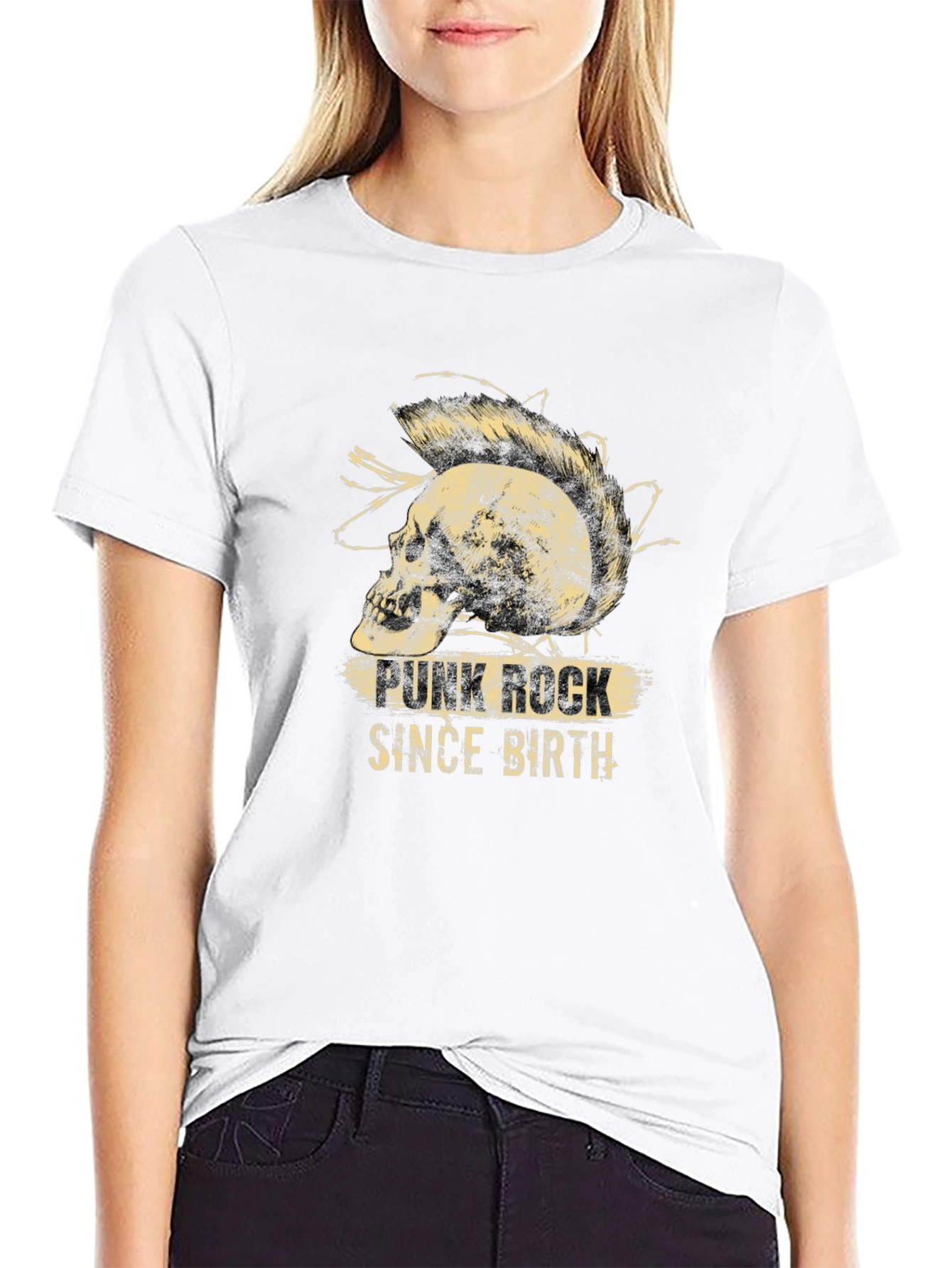 Punk Rock Since Birth Skull Graphic T-Shirt