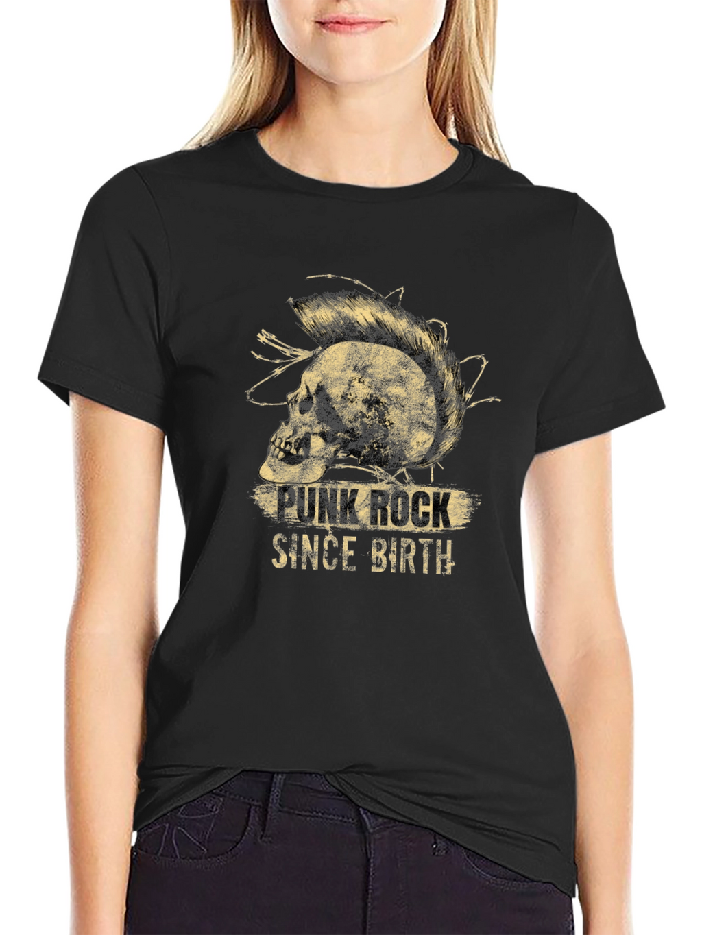 Punk Rock Since Birth Skull Graphic T-Shirt