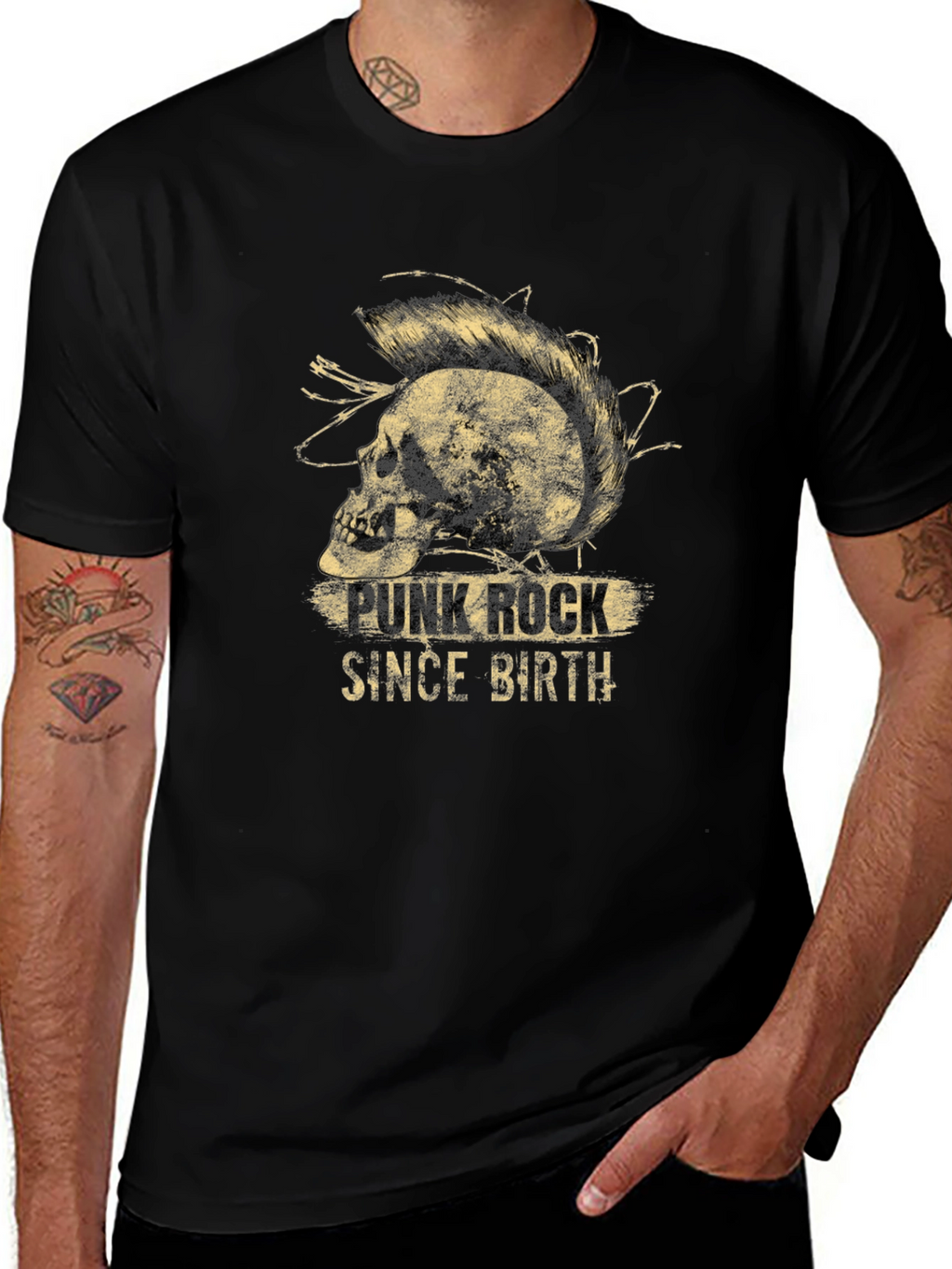 Punk Rock Since Birth Skull Graphic T-Shirt