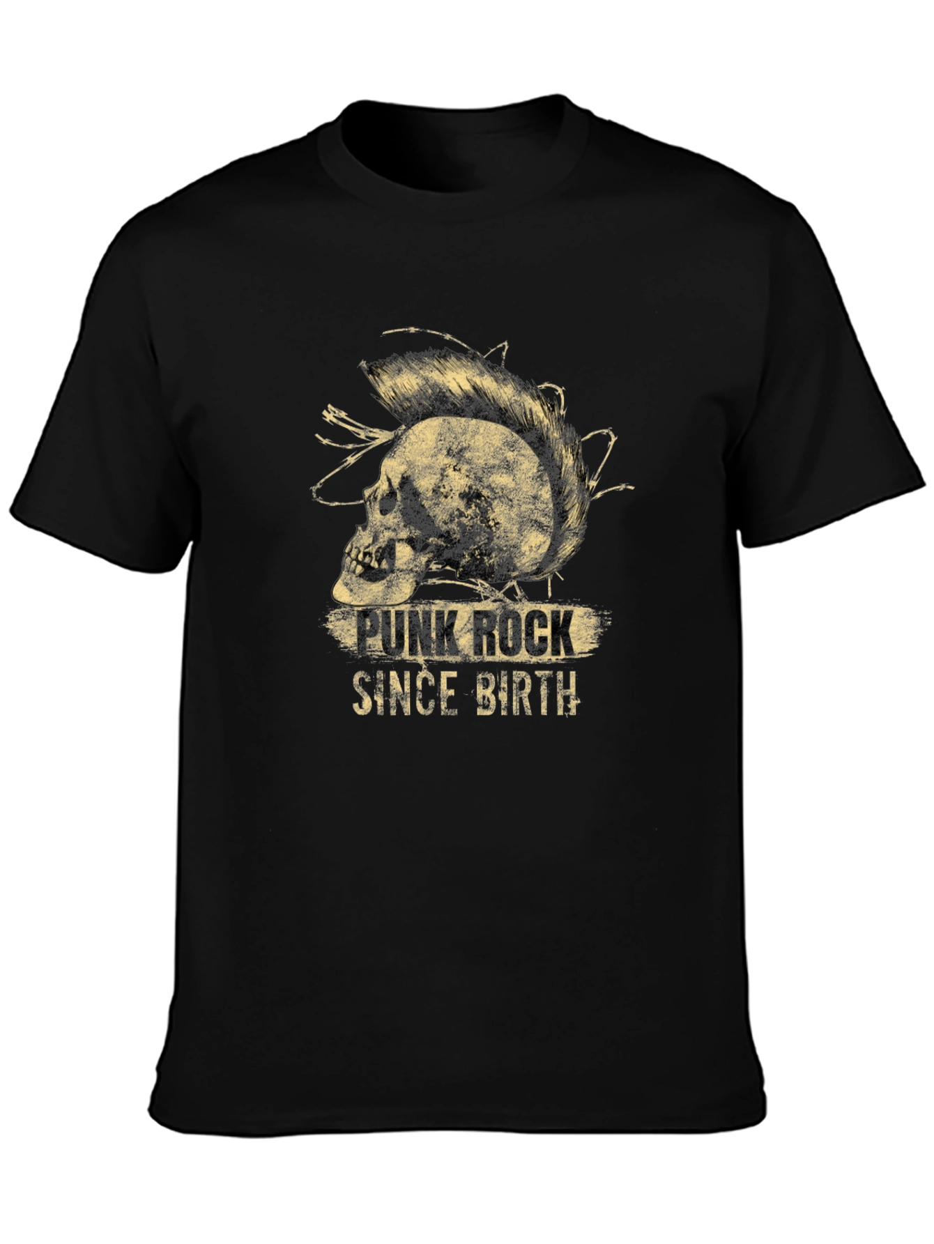 Punk Rock Since Birth Skull Graphic T-Shirt