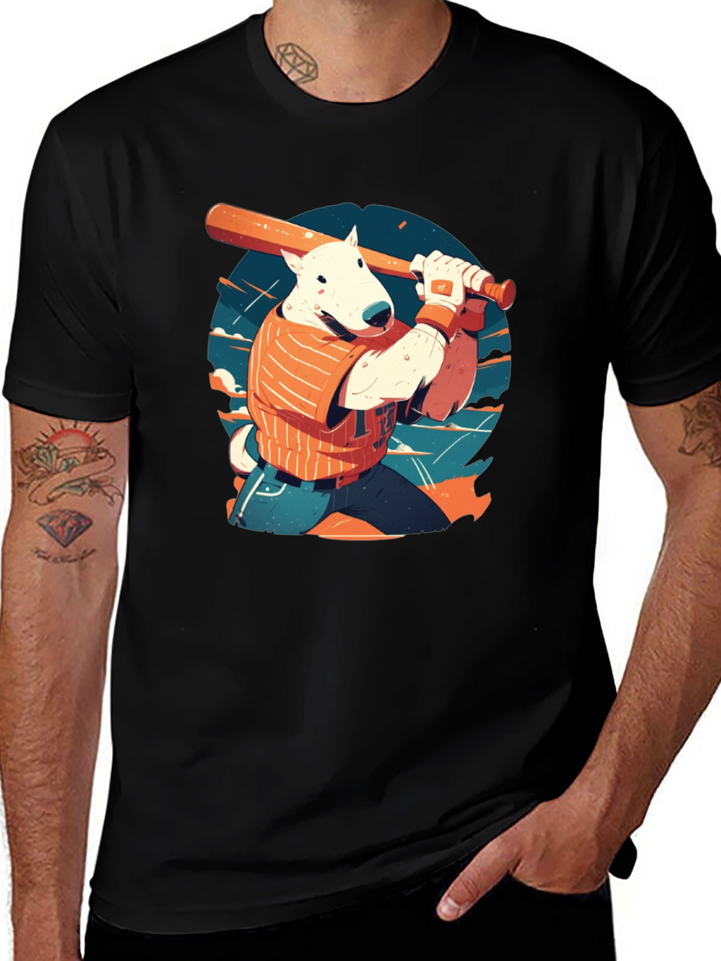 Baseball Dog Graphic Tee