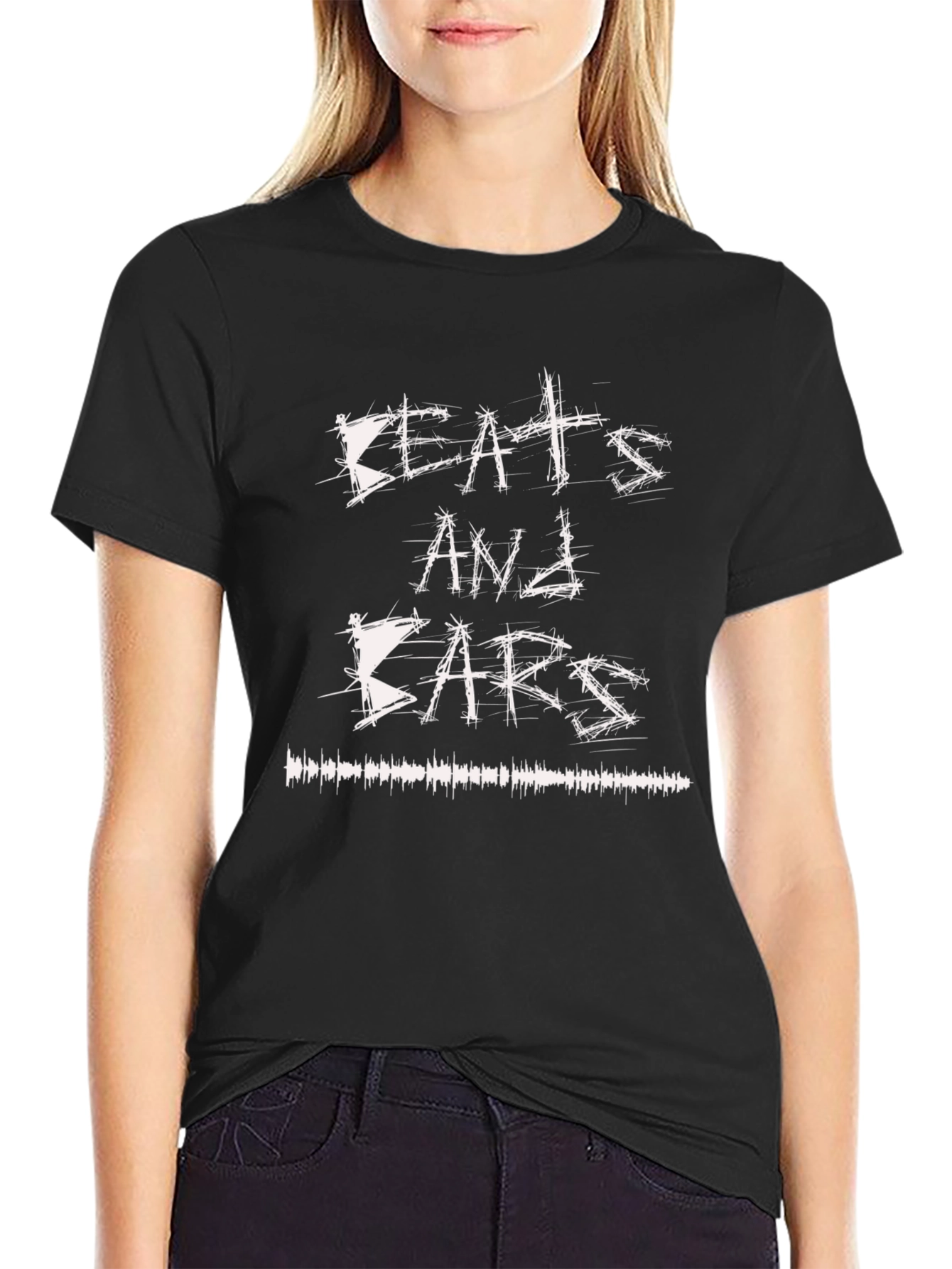 Beats and Bars Graphic Tee - Black Cotton Music Lover Shirt