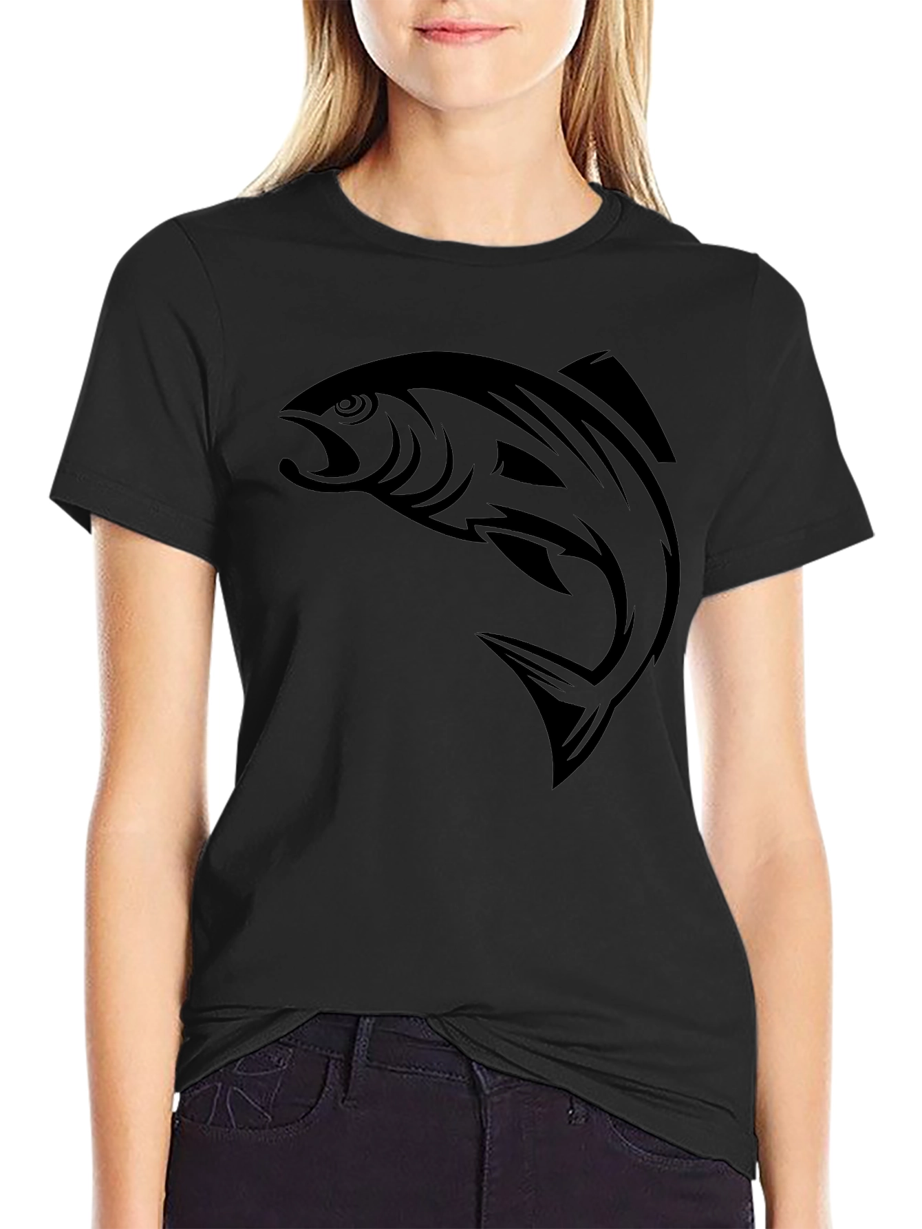 Black Fish Graphic T-Shirt - Mens Casual Tee